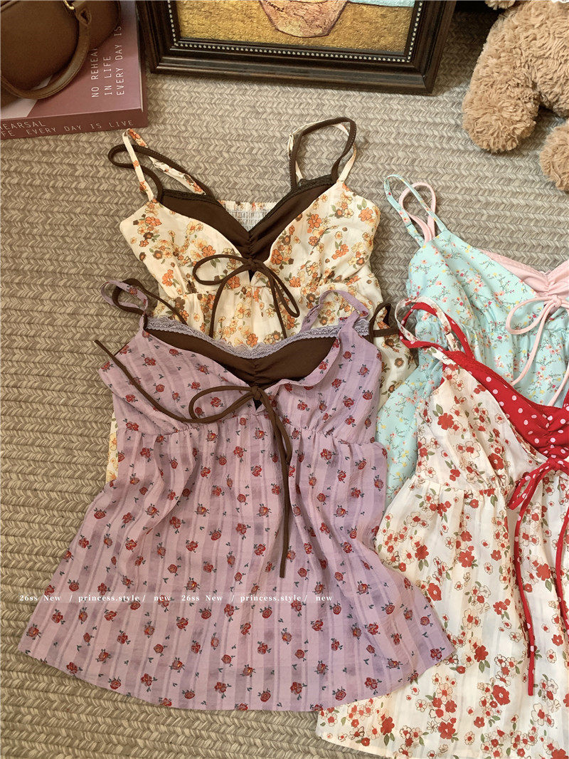Women's Floral Cami Tank Top with Bra