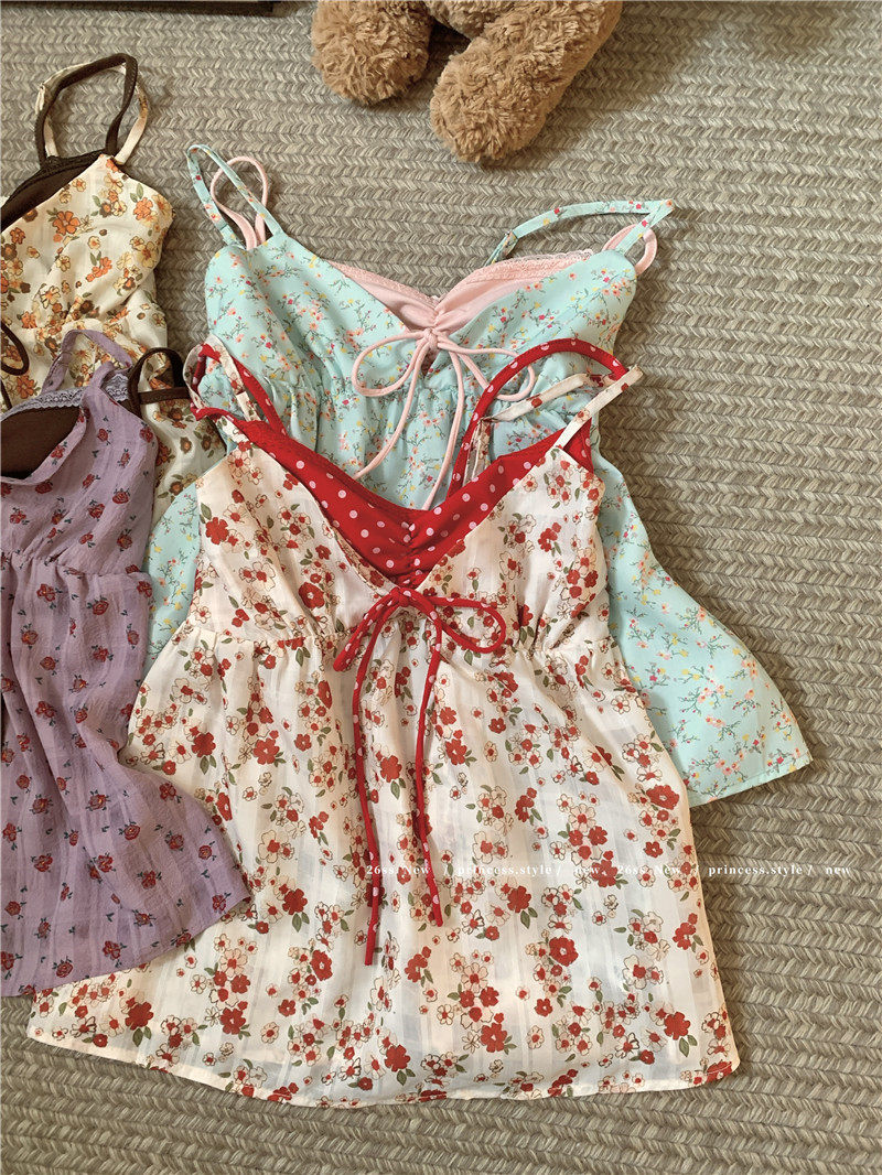 Women's Floral Cami Tank Top with Bra