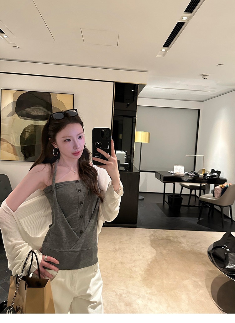 Knitted Halter Cami Tank Top
