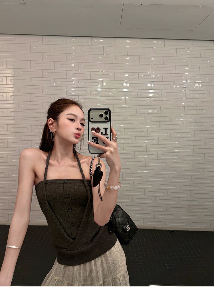 Knitted Halter Cami Tank Top