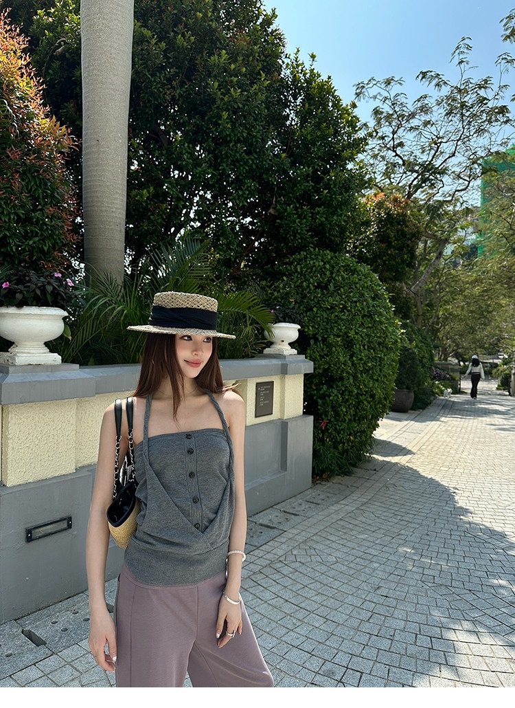 Knitted Halter Cami Tank Top