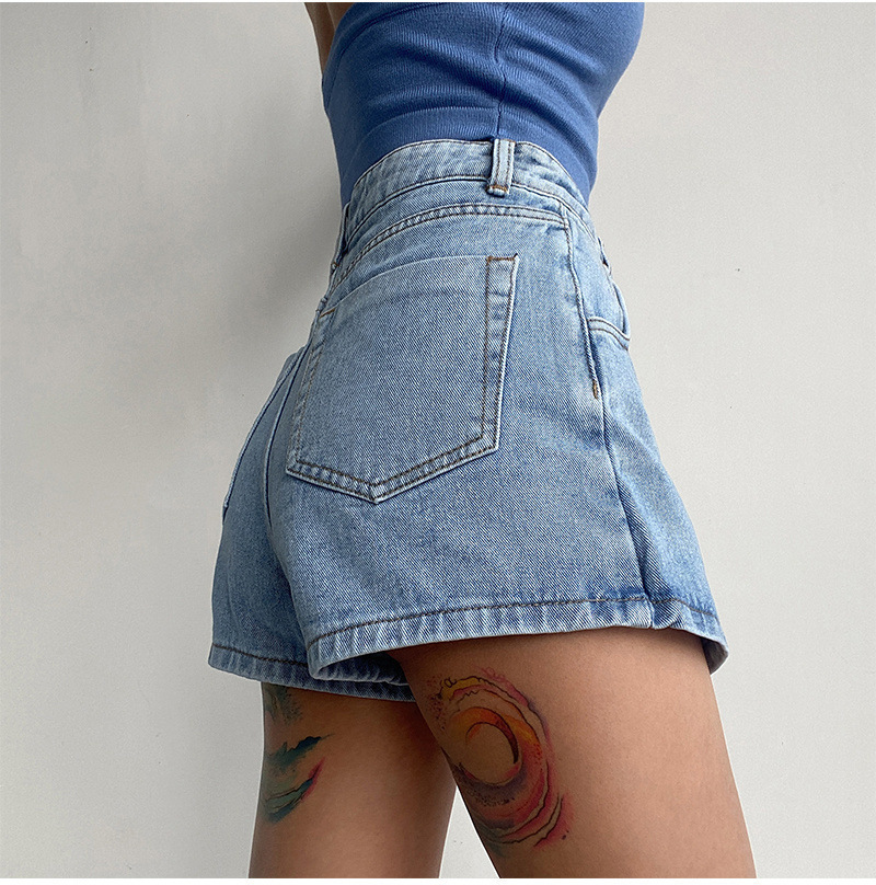High Waist 2-in-1 Denim Skort