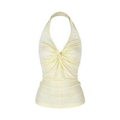 Halter V-Neck Knot Tank Top
