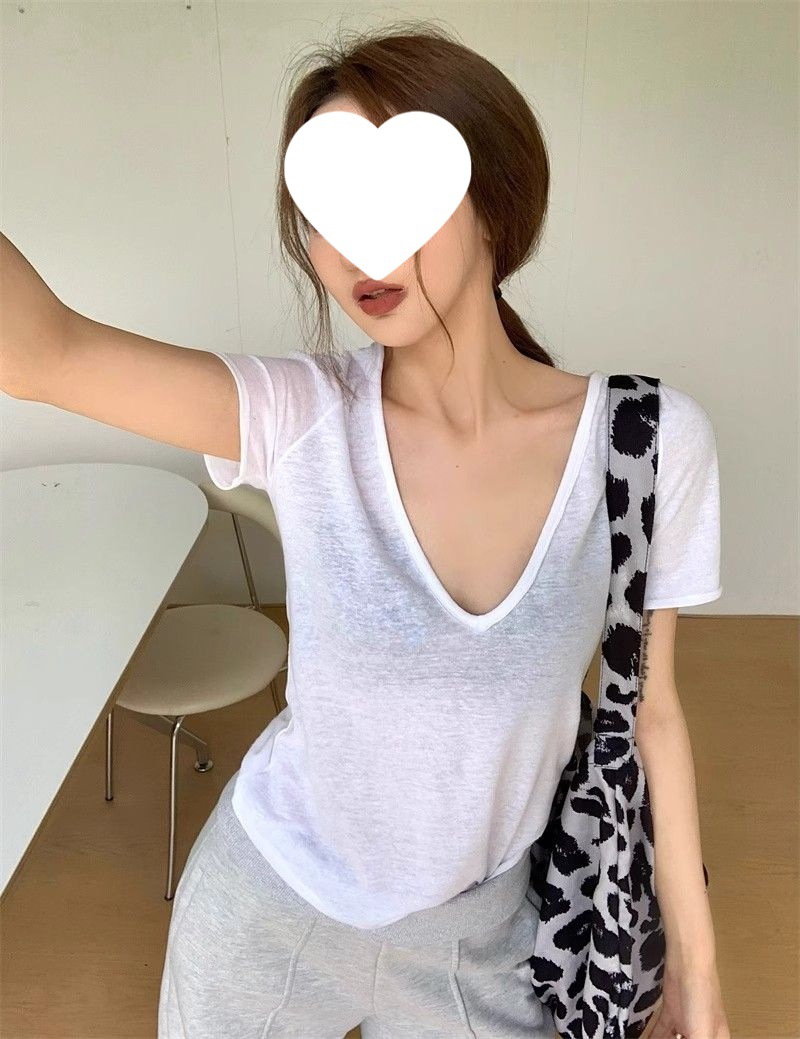 Women's Slim V-Neck Tencel Tee