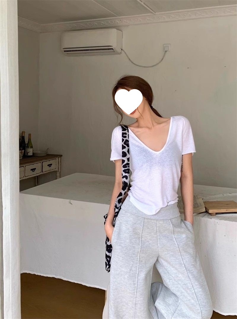 Women's Slim V-Neck Tencel Tee