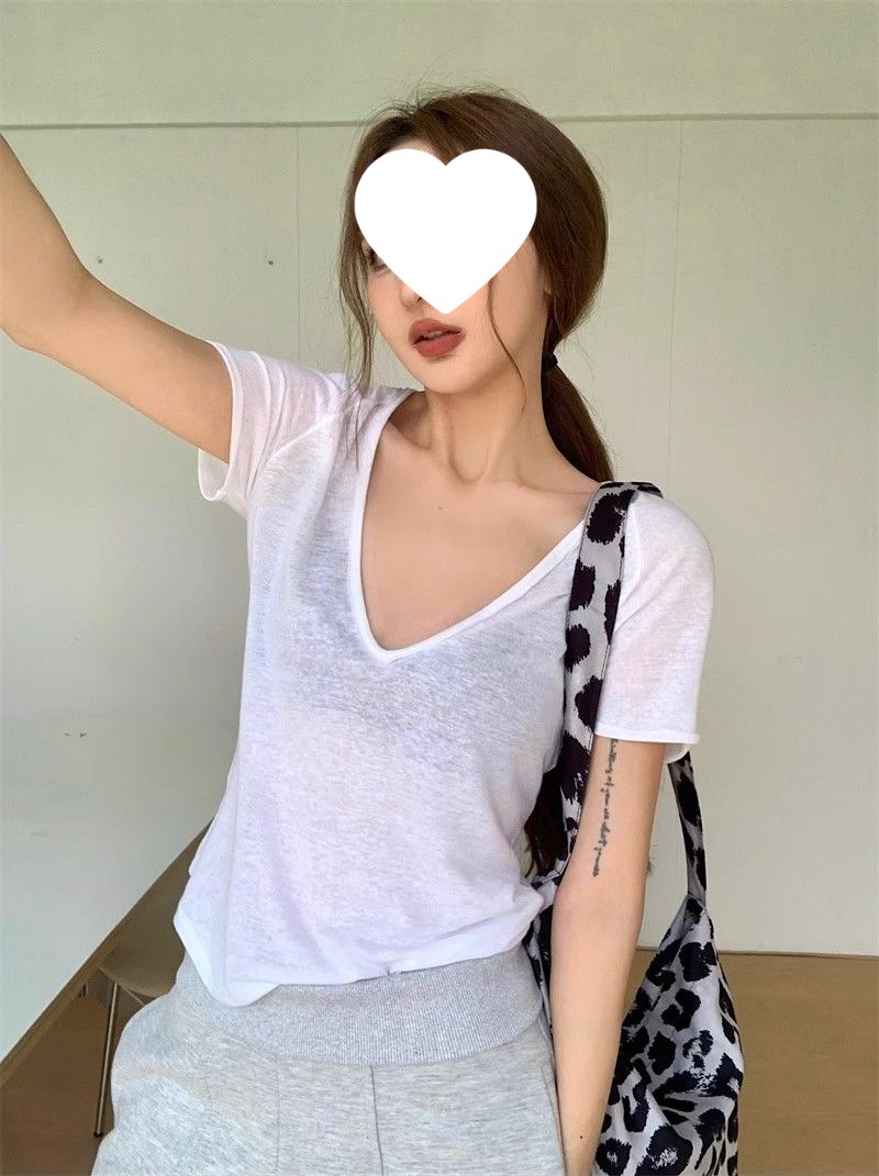 Women's Slim V-Neck Tencel Tee