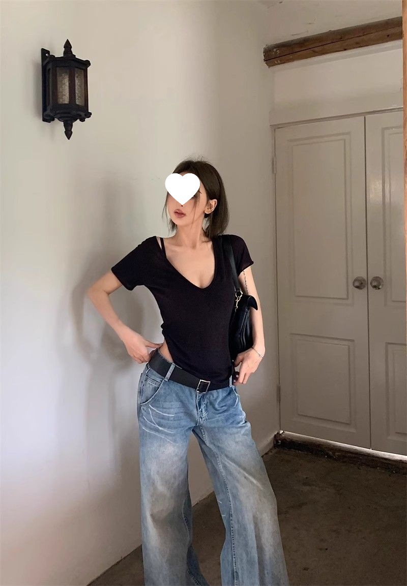 Women's Slim V-Neck Tencel Tee