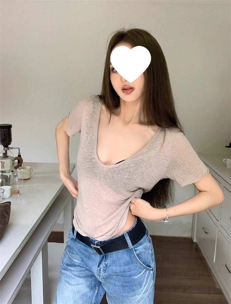 Women's Slim V-Neck Tencel Tee
