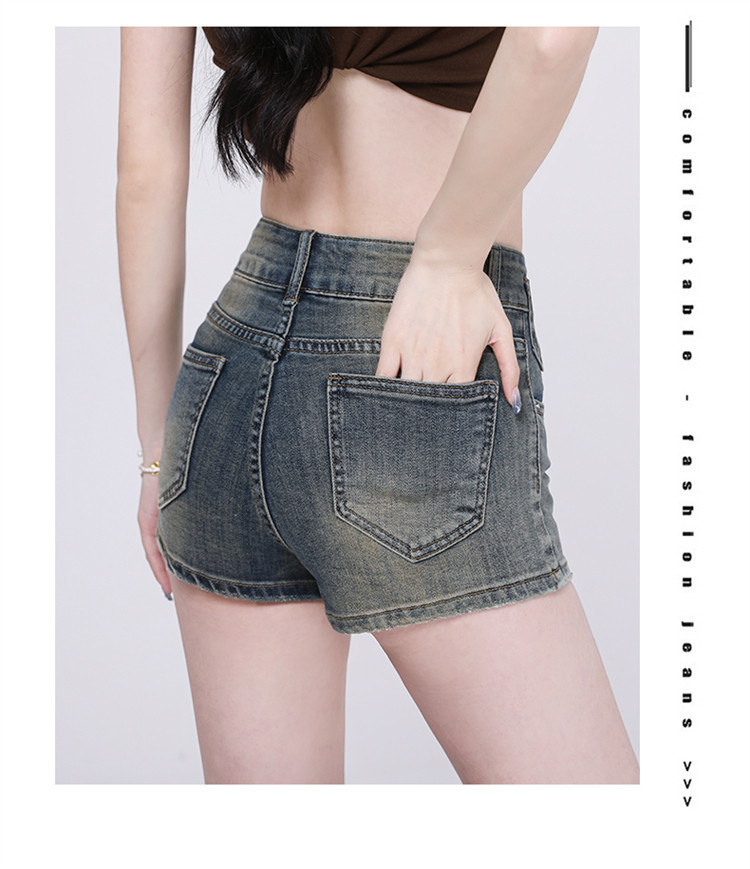 High Waist A-line Denim Shorts