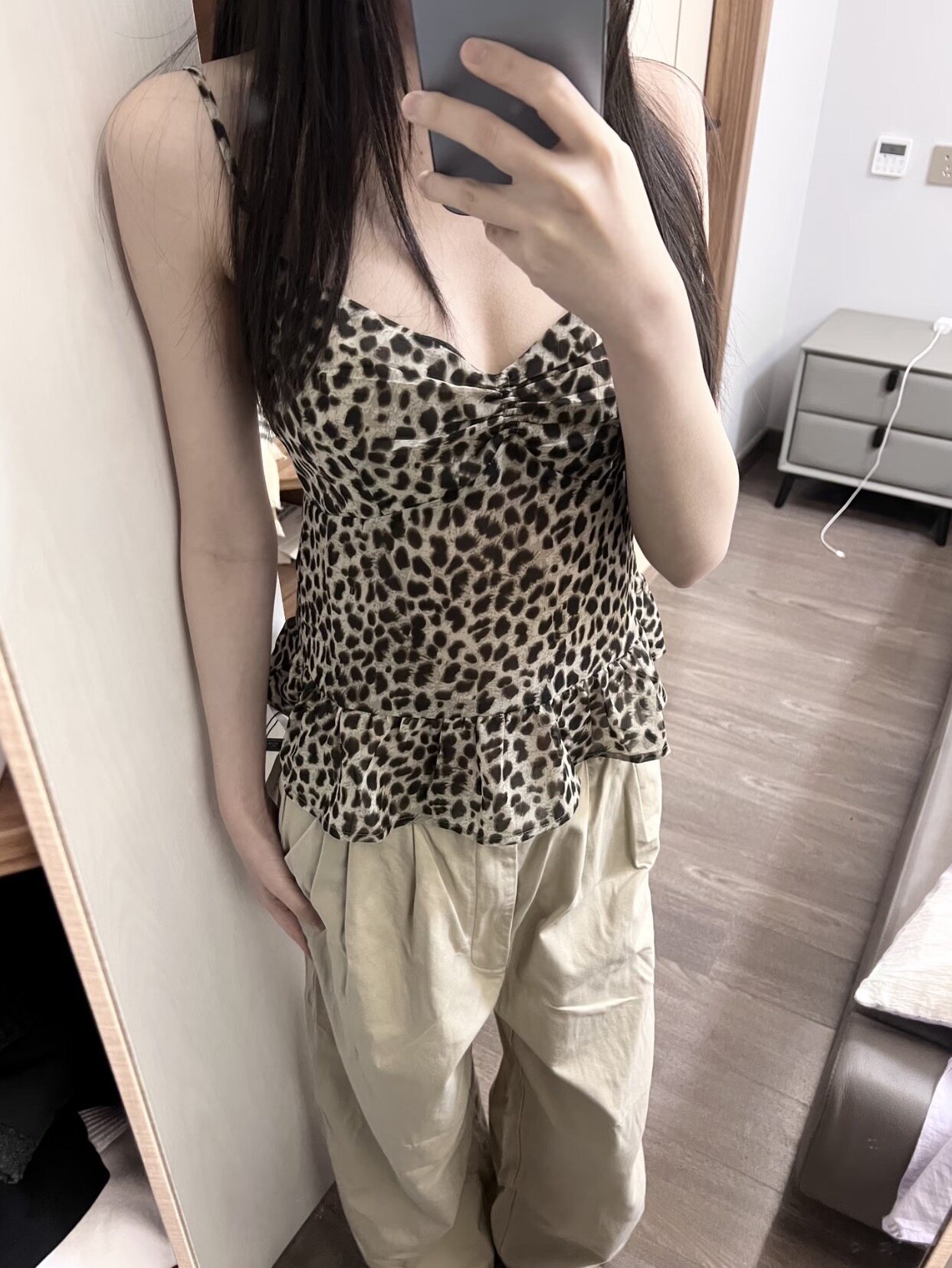 Leopard Print V-Neck Cami Top
