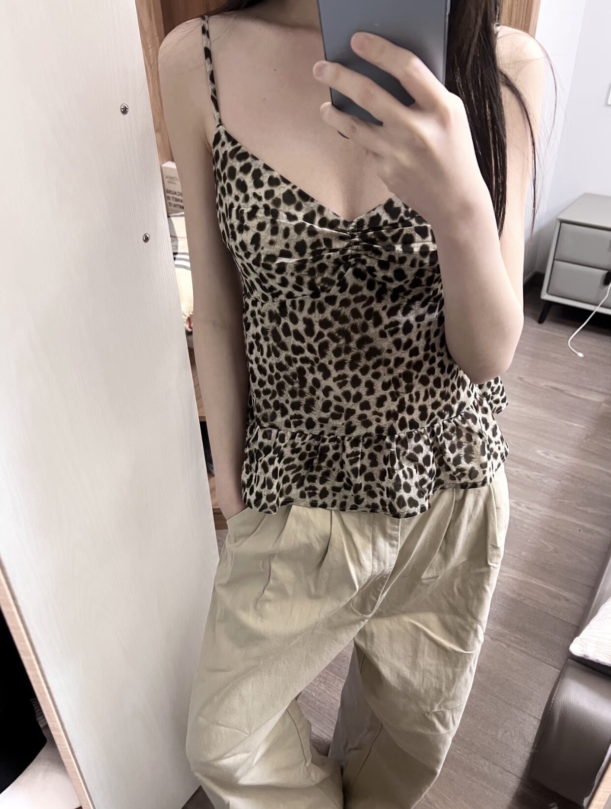 Leopard Print V-Neck Cami Top