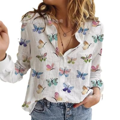 Women's Butterfly Print Shirt