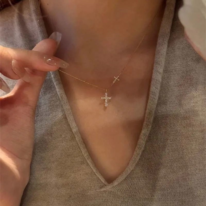 Women's Double Cross Necklace