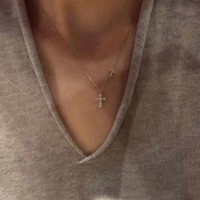 Women's Double Cross Necklace