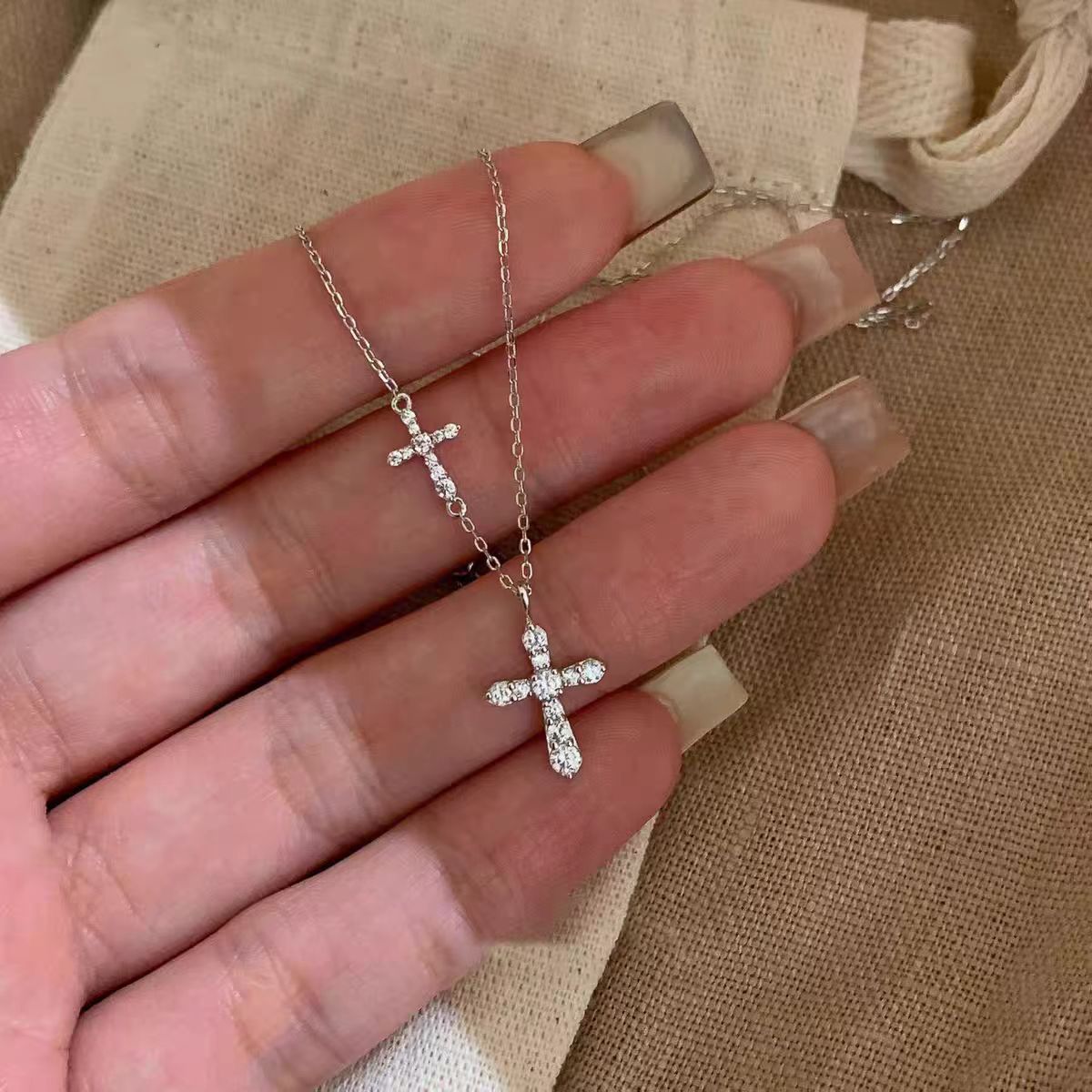 Women's Double Cross Necklace