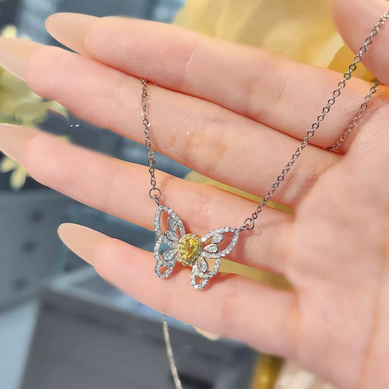 Silver Butterfly Clav Choker