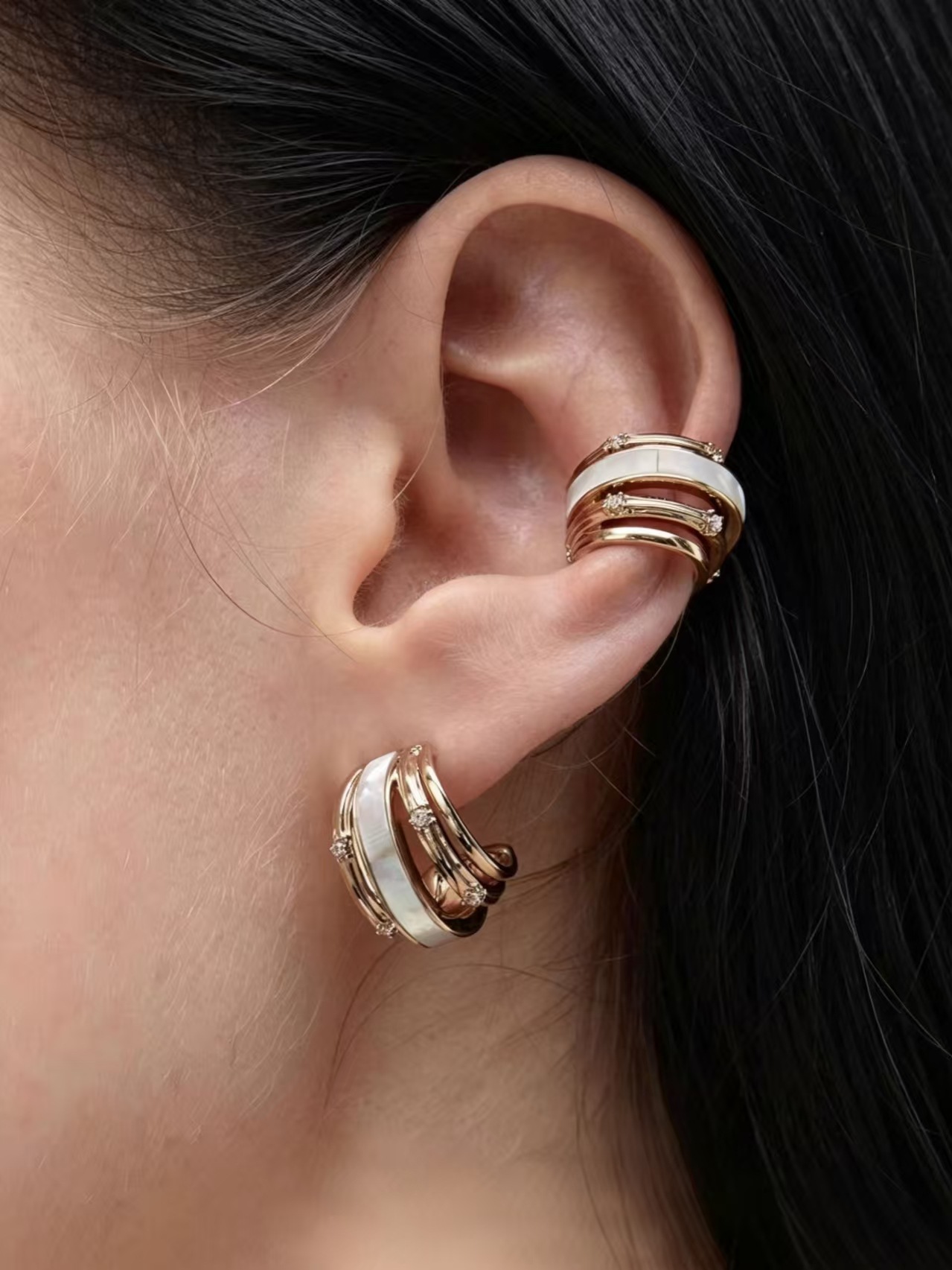 French Vintage Shell Earrings