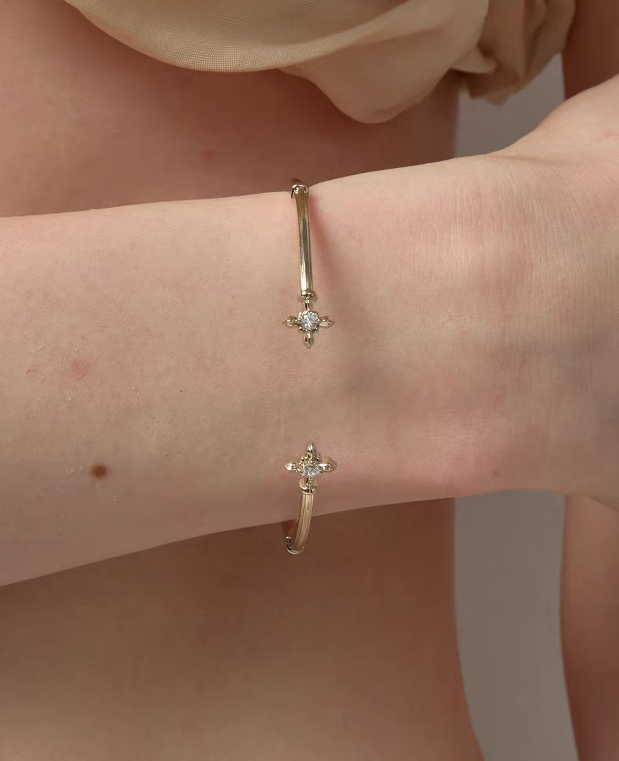 French Retro Diamond Bangle