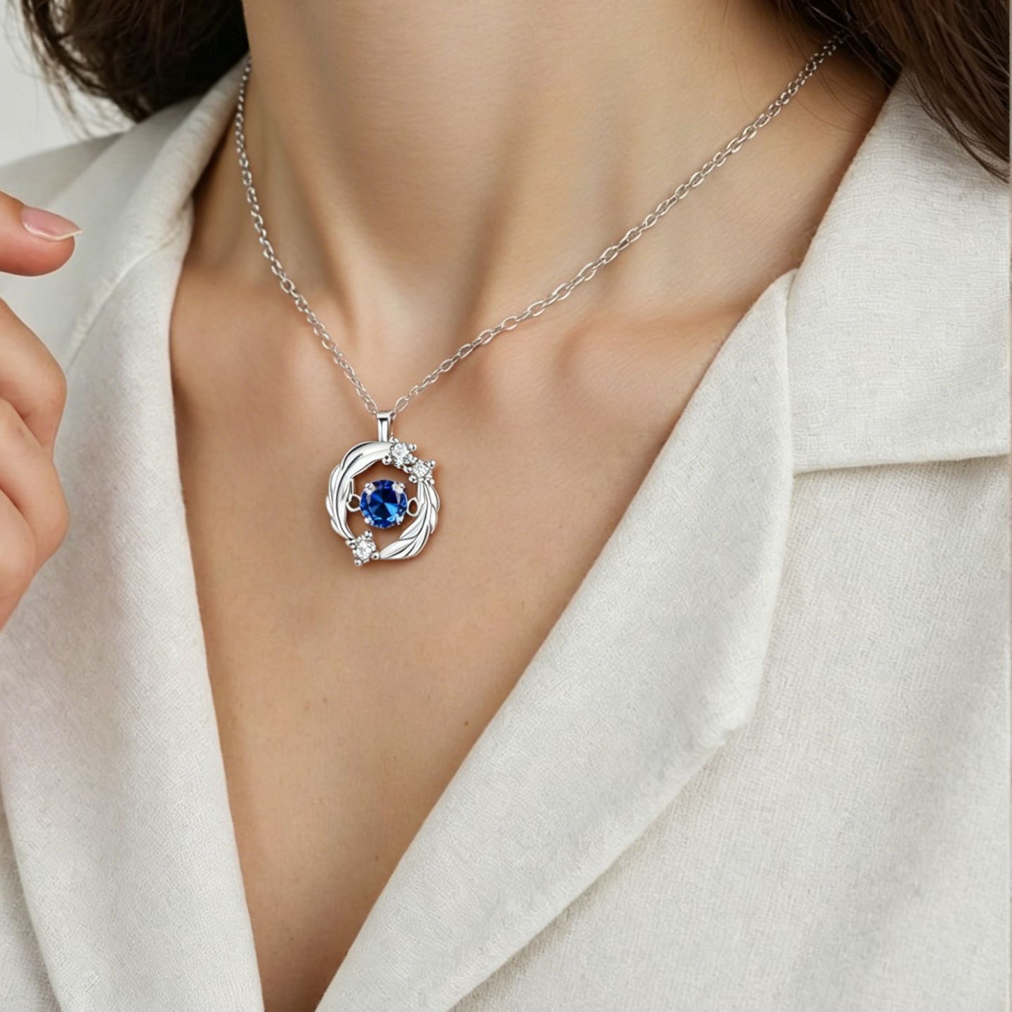 Feather Silver-plated Necklace