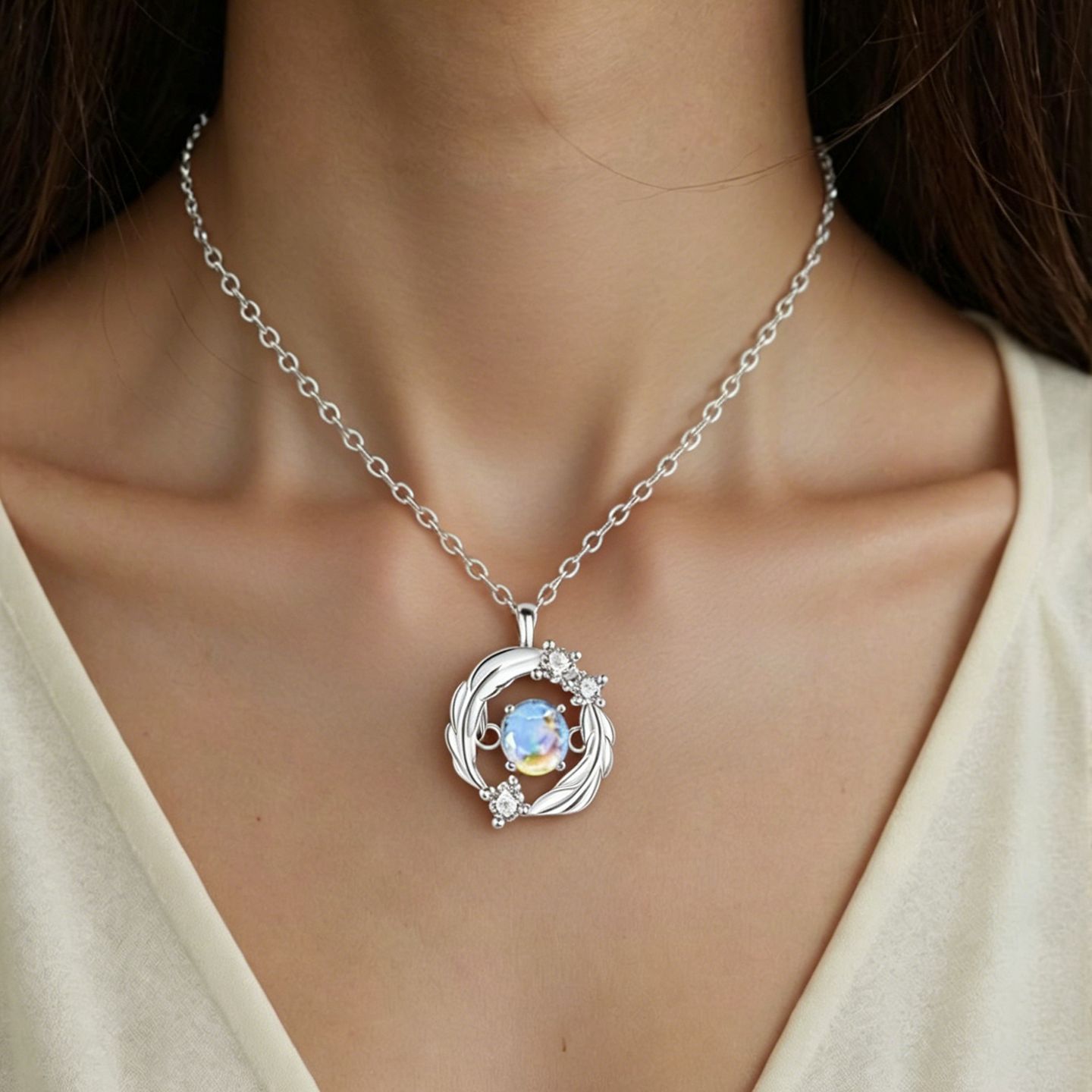 Feather Silver-plated Necklace