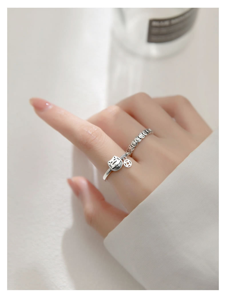 2PCS S925 Silver Lucky Rings